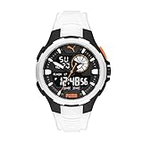 Montre PUMA Bold analogique-numérique à trois aiguilles en polycarbonate noir pour homme, P5061