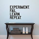 Wandaufkleber mit Aufschrift 'Lovely Experiment Fail Learn Repeat', selbstklebendes Vinyl, für Zuhause, Büro, S
