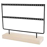 Haowecib Ohrringe Ständer, 46 Löcher Display Rack Schmuckständer, Heimgebrauch Heimgebrauch Schmuckaufbewahrung für Schmuck Display Einzelhandel Schmuck Display(Schwarz)