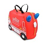 Trunki Trolley Kinderkoffer Jungen, Handgepäck für Kinder: Frank Feuerwehrauto (Rot), 44