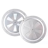 STEEIRO 2Stk Edelstahl Lüftungsrosette, 125mm Lüftungsblech Kiemenlüfter Tellerventil Entlüftungsöffnungs Lüftungsschieber Grill für Smoker, Boot, Camper, H