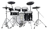 XDrum DD-670 Mesh E-Drum Kit - elektronisches Schlagzeug mit echter HiHat und Holzkesseln - 14' Snare-Pad und 20' Kick-Pad - 720 Sounds, 20 Preset- und 20 User-Kits - inkl. Hardware - Black Spark