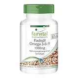 Omega-3-6-9 Kapseln - HOCHDOSIERT mit 2000mg LeinsamenÖl (Flaxseed Oil) pro Tagesdosis - natürliches Linolsäure & Alpha-Linolensäure - kaltgepresst - 120 Softg