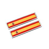 sevennine Nationalflagge Auto Dekor Aufkleber Kreative Spanien Flagge Muster Auto Umriss Logo Metall Flagge Aufkleber wasserdichte DIY Aufkleber Auto Dekor Requisiten 1Pair Nationalflagg