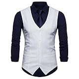 Herren Persönlichkeit Baumwolle und Leinen Stoff Dünner Schnitt Einfache Casual Weste 9 Farben Einreihige Weste Einfarbig Casual Business Slim Fit Hochzeitsweste Regular Fit Business Anzug W