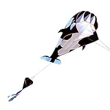Lixada 3D Kinder Erwachsene Drachen Riesiger rahmenloser weicher Parafoil-Riesenwal-Drachen,einleiner flugdrachen Bester Groß Beach Drachen,120 * 215cm,mit Aufbewahrung