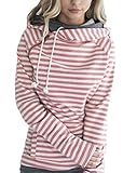 Asskdan Damen Gestreift Pulli Sweatshirts Hoodie Sport Langarm Reißverschluss Pullover Outerwear (EU 38/M, Orange)