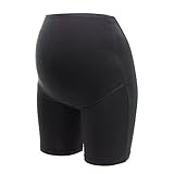 Herzmutter Umstandsslip-Schwangerschaftsslip mit Langem Bein - für Schwangerschaft-nach Geburt - hochwertiger Baumwoll-Mix - Beige-Hautfarben-Schwarz - 1er & 2er-Set - 5000 (M, Schwarz)