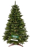 Premium Weihnachtsbaum künstlich 180cm -TESTSIEGER - Naturgetreu, Extra dichte Zweige, Made in EU - Inkl. Holzständer, Tasche – Pure Living Tannenb
