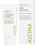 ALCINA AHA-Gesichtsfluid mit 10% Fruchtsäure - 1 x 50 ml - Für fettige Haut - Ideal bei unreiner und zu Akne neigender Haut - Verfeinert die Poren und regt die Hauterneuerung