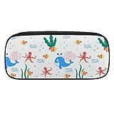 Federmäppchen mit Meerestieren, großes Fassungsvermögen, 3D, kreatives Federmäppchen für Teenager, Mädchen, Jung
