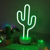 LED- Kaktus Neonlicht Zeichen Neon Schilder Lampen Blitz Neon Lights warmes Weiß Dekor-Blitz Neonlichter Batterie/USB Powered Nachtlicht für Weihnachten Kinderzimmer Wohnzimmer Hochzeit Dek