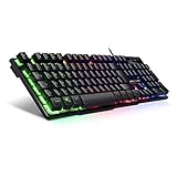 Empire Gaming - PC Tastatur - K300 QWERTZ– 105 halbmechanische Tasten, davon 19 Anti-Ghosting-Tasten, 12 Multimedia-Shortcuts, LED-RGB-Rückbeleuchtung