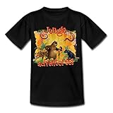 Spreadshirt Das Dschungelbuch Dschungel Abenteuer Kinder T-Shirt, 110-116, Schw