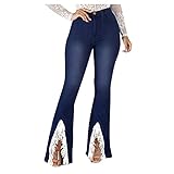 Eaylis Tops Damen Knopf Hohe Taille Slim Denim Jeans Freizeithosen Lose Hosen Skinny-Leg Jeans Lässige Zerrissene Hosen Y2k Streetwear, Frauen gerader Schnitt bis Übergrösse Stretch J