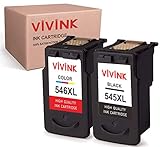 VIVINK Remanufactured für Canon PG-545XL CL-546XL Druckerpatronen für Canon 545 546 XL Multipack Con PIXMA iP2850 iP2800 MG2400 MG2450 MG2455 MG2500 MG2550 MG2900 MG2920 MG2950 MG2555 MX495