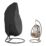 Hängesessel Abdeckung Schutzhülle für Schwebesessel 190x115 cm 210D Terrasse Schaukelstuhl Hängestuhl Schutzabdeckung mit Kordelzug Wasserdicht Winddicht UV Beständiges Regenabdeckung