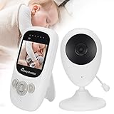 Wifi-Kamera Innen, 2-Wege-Audio Raumtemperaturprüfung Nachtlicht Babyphone mit Schlafliedern für Kindermädchen ältere Menschen für Baby Haustier für Kinder(European standard (100-240V), Transl)