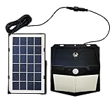 YAYZA! 1er-Pack Solarbetriebene Wandleuchte 300 LED 15W Wasserdichte Sicherheit im Freien PIR-Bewegungssensor Kühle Weiße Beleuchtung mit 24/7 & Regulärem Nachtmodus für Garten Garage Keller Schupp