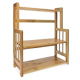 Navaris Gewürzregal mit 3 Etagen aus Bambus - Küchenregal Holz Gewürz Schrank Regal für Gewürze - vielseitiger Organizer für Küche Bad Bü