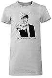 Say Cyber Again - Cyber Damen T-Shirt Lang Tee Grau Women's Grey T-Shirt Long