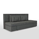 VitaliSpa Innovatives Schlafsofa Luxus 230 x 105 cm Grau - Sofa mit Schlaffunktion Schlafcouch Doppelbett Couch Taschenfederkern Boxspringb