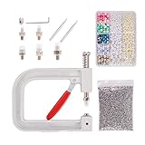 PandaHall Pearl Setting Werkzeugmaschinen Perlen Niet Fixiermaschine Mit 1250 Stück 5 Größe Imitation Pearl Acryl Perlen Und 0.44 Pfund Pearl Rivet Knöpfe Und Pinzetten Für Hüte Schuhe Kleidung