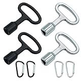 4 Sätze Dreikantschlüssel Universal Wasserventil Dreiecksschlüsse 3 Kant Schlüssel Dreikant Wasserhahn Schlüssel mit Karabinerhaken Dreieckschlüssel Schwarz für Heizkörper Mülltonne Aufzug
