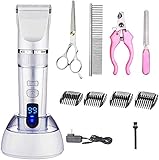 Haarschneider für Herren kabellos Low Noise Hundehaarschneider, Pet Grooming Clippers, Schnurloses Professionelle elektrische Grooming Trimming Kit for alle Tiere Haarschneider für M