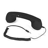 Zerone Radiation Proof Handy Headset Kabelgebundenes Mobiltelefon Kopfhörer 3,5mm Buchse Mikrofon für Smartphones und Computer（Schwarz）