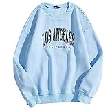 Damen Hoodie Langarm Pullover Grosse Grössen Hip Hop Pullover Tops Rundhals Sweatshirt Damen Ohne Kapuze Teenager Mädchen Vintage Hoodies Langarmshirt Oberteile Y2k Top Winter Herbst Streetw