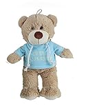 Plüsch Bär mit Kapuzenpulli Gute Besserung ca. 32 cm Pulli blau , Plüschtiere Kuscheltier Kuschelbegleiter Teddyb