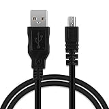 CELLONIC® USB Kabel 1.5m kompatibel mit FujiFilm Fuji FinePix X100 X-Pro1 X100s X20 XF1 S100fs S1500 S1800 S200EXR S2980 S2950 S4000 Ladekabel 8 Pin Camera Mini USB B auf USB A 2.0 Datenkabel schw