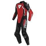 Dainese Avro D2 2-Teiler Motorrad Lederkombi Schwarz/Rot/Weiß/Grau 58