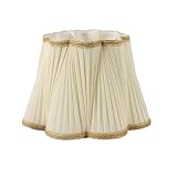 FMONH Handgefertigter Lampenschirm aus Stoff ，Hellgrün Beige ，Stehlampenschirm aus Kunstseide ，E27 Tischlampenschirm ，Beig
