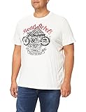 Wrangler Mens Biker Tee T-Shirt, Off White, S