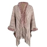 ZDDHOODY Damen Poncho Schal Reisen Cape Bedruckte übergroße Open Front Hochwertiges Casual Cape Poncho Herbstschal Winterschal Gift for Mother Muster Schal Poncho Umhang Cape-Jack