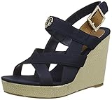 Tommy Hilfiger Damen Basic Hardware HIGH Wedge Peeptoe Sandalen, Blau (Desert Sky Dw5), 41 EU