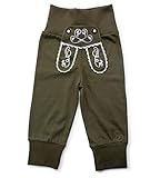Schöneberger Trachten Couture Baby Stoffhose im Lederhosen Design – Babyhose mit elastischem Bund – Mädchen Pumphose Kinderhose REH (62/68, Grün)