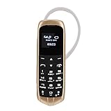 CUTULAMO FM-Smartphone, 10 m drahtlose Übertragungsentfernung für 6531-CPU-Handy 0,66-Zoll- -Bildschirm für Geschäfts- und Sportzwecke(Schwarzes Gold)