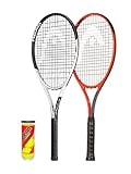 HEAD Ti Titanium Tennisschläger Twin Set inkl. Schutzhüllen und 3 Tennisb