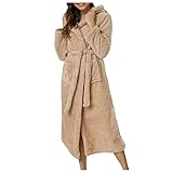 Darringls Bademantel Damen Flauschig Morgenmantel Hausmantel Frotteemantel Robe Negligee Saunakilt Sauna Sarong Kimono Pyjama Nachtwäsche Bathrobe Morgenrock