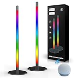 Alexa LED Lightbars(2er Pack), Dimmbar 16 Mio. RGB Tolles Licht Tischlampe / Nachttischlamp / Stehlampe, LED Lampe Ecklampe für TV Nachrüsten Gaming Deko Zimmer, Sync mit Musik, Work mit Alexa &Goog