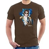 VINTRO Michael Jackson 1984 Grammys Herren T-Shirt Original Portrait von Sidney Maurer Professionell bedruckt Gr. L, dark