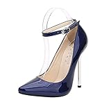 Damen Spitzschuh Stilettos Abend Party Kleid Schuhe Damen Büro Pumps Hochzeit Hochhackige Schuhe,Blau,37.5 EU