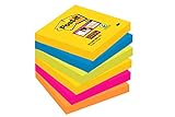 Post-it, Farbige Haftnotizen, Bunte Sticky Notes, Klebezettel und Haftnotizzettel in der Rio de Janeiro Kollektion, Notizzettel für Büro und Studenten, 6 Blöcke à 90 Post-Its, 76 x 76