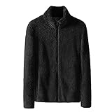 NHNKB Winter Fleecejacke Herren Übergangsjacke Fleece Jacke mit Teddy Fell mit Stehkragen Regular F