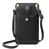 Kleine Handytasche mit Geldbörse zum Umhängen Damen Handy Umhängetasche Leder Schultertasche Crossbody Brieftasche mit 10 Kartenfächer Handyhülle für iPhone 13/12 pro/12/11/XR/8, Handy bis zu 7 Z