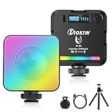 DioKiw LED Videoleuchte, RGB Videolicht Sunset Lamp Kamera Licht mit 2000mAh Akku, Dimmbare 2500K-9000K, 360 Farben, Zurück Magneten Mini Tragbar Nachtlicht Selfie Licht für DSLR Camcorder Laptop