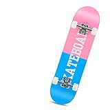 Lililili 31.5 Zoll Komplettes Skateboard - 7 Schicht-Kanadisches Ahorn-Holz-Doppelkick-Konkave Skateboards, Tricks Skate-Brett Für Anfänger Und Pro,H,31.5I